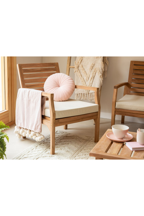 Tavolo e due panche da esterno e giardino in legno di teak