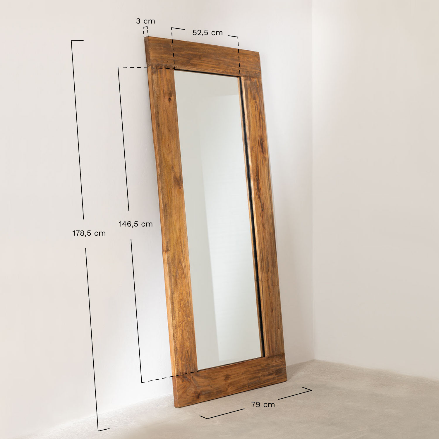 Specchio in legno riciclato (178,5x79 cm) Drev - SKLUM