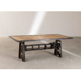 Tavolo da pranzo elevabile in legno riciclato e acciaio (200x100 cm) Jhod , immagine in miniatura 2