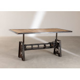 Tavolo da pranzo elevabile in legno riciclato e acciaio (200x100 cm) Jhod , immagine in miniatura 4