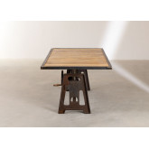 Tavolo da pranzo elevabile in legno riciclato e acciaio (200x100 cm) Jhod , immagine in miniatura 5