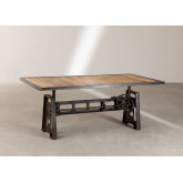 Tavolo da pranzo elevabile in legno riciclato e acciaio (200x100 cm) Jhod , immagine in miniatura 3