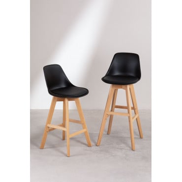 Pack 2 Sgabelli Nordic Edition Nero & ↑75 Cm - Sklum