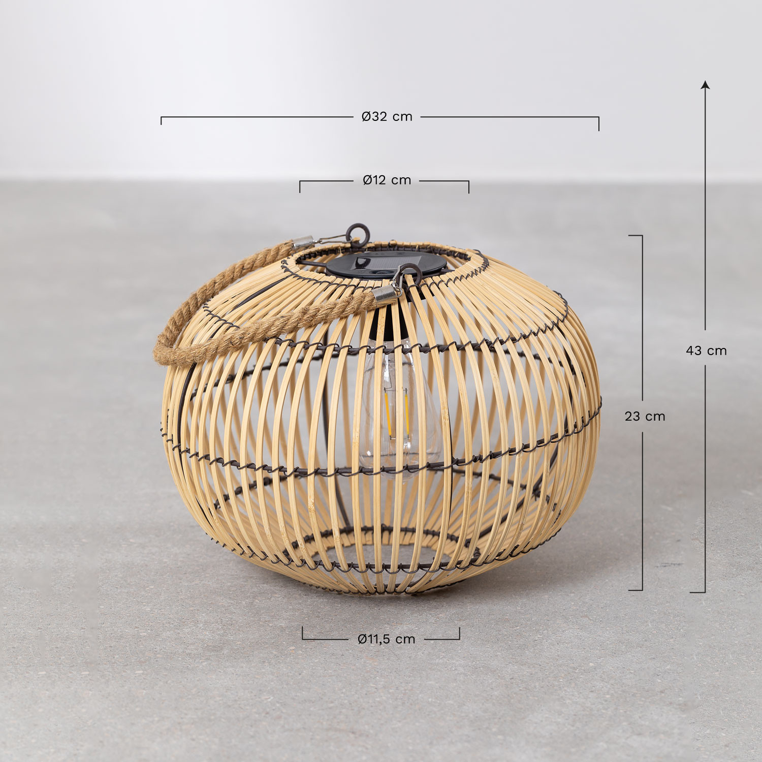 Lampada da Tavolo da Esterni LED Portatile con Pile in Rattan Alejandría -  Ledkia