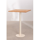 Tavolo alto da bar quadrato in legno di teak Chack Colors, immagine in miniatura 2