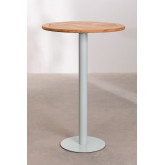 Tavolo alto rotondo da bar in legno di teak Chack Colors, immagine in miniatura 1
