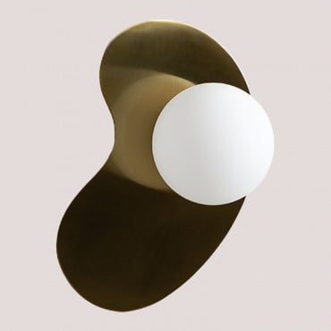 Lampada Da Parete In Ferro Con Sfera In Vetro Travis Dorato - Sklum