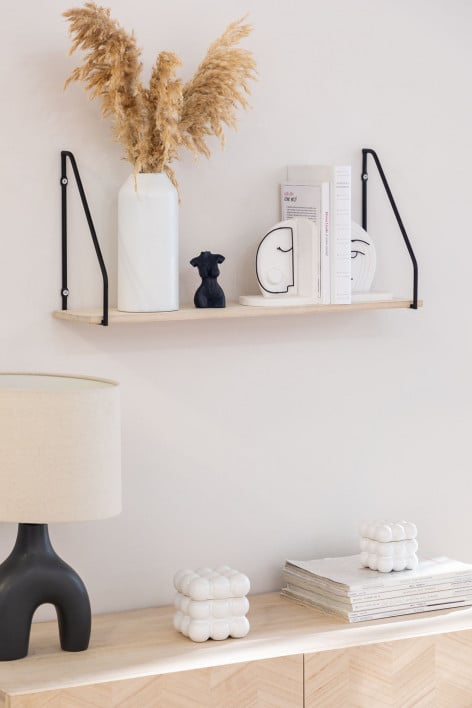 Libreria da parete ↔︎ 65 cm in legno e acciaio Arison