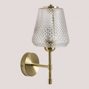 Lampada Da Parete Taylor In Ferro E Vetro Dorato - Sklum