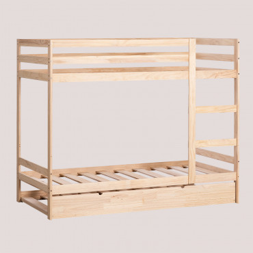 Letto A Castello In Legno Per Bambini Cooper Per Materasso Da 90 Cm Letto A Castello Con Letto A Rotelle - Sklum