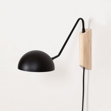 Lampada Da Parete Ercsi Black&natural - Sklum