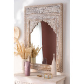 Specchio da parete in legno Priyan, immagine in miniatura 1