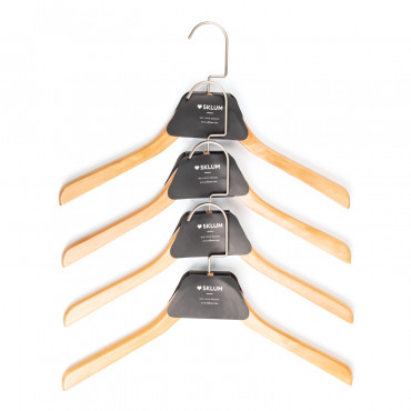 Set Di 4 Appendini In Legno Rita Marrone Legno Naturale - Sklum