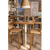 Tavolo alto da bar quadrato in legno di teak Chack Colors, immagine in miniatura 1