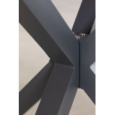 Tavolo da Giardino Rotondo in Alluminio e Legno di Eucalipto Archer, immagine in miniatura 5