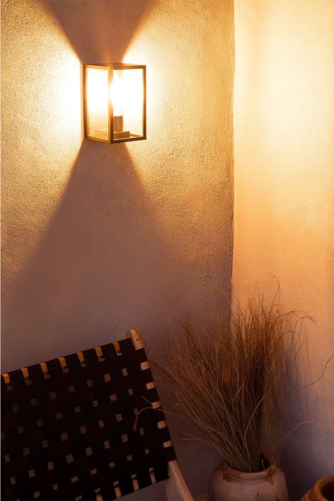 Lampada da parete per esterno in alluminio e vetro Delha