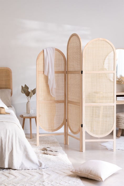 Paravento in rattan e legno di Reyna