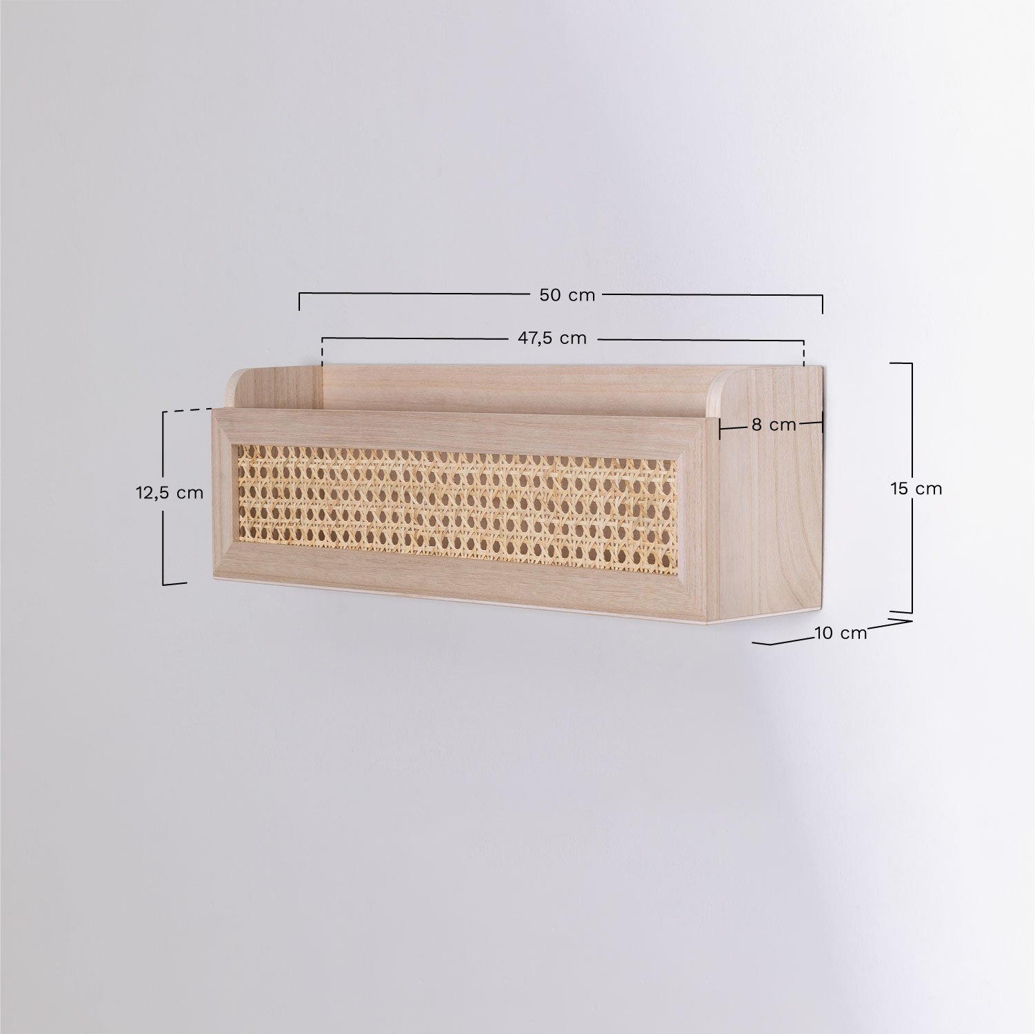 Mensola in Rattan e Legno Arxie, MISURE