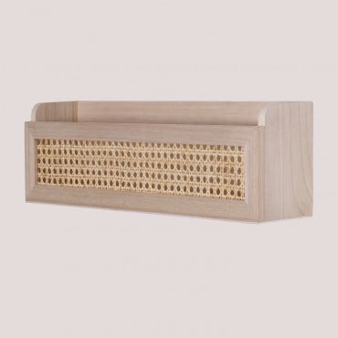 Mensola In Rattan E Legno Arxie ↔︎ 50 Cm - Sklum