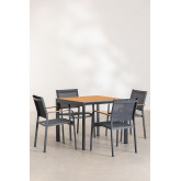 Set tavolo quadrato (90x90 cm) e 4 sedie da giardino Archer, immagine in miniatura 2