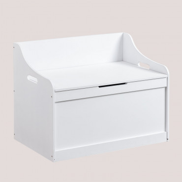 Baule Per Giocattoli Per Bambini Boby Bianco - Sklum