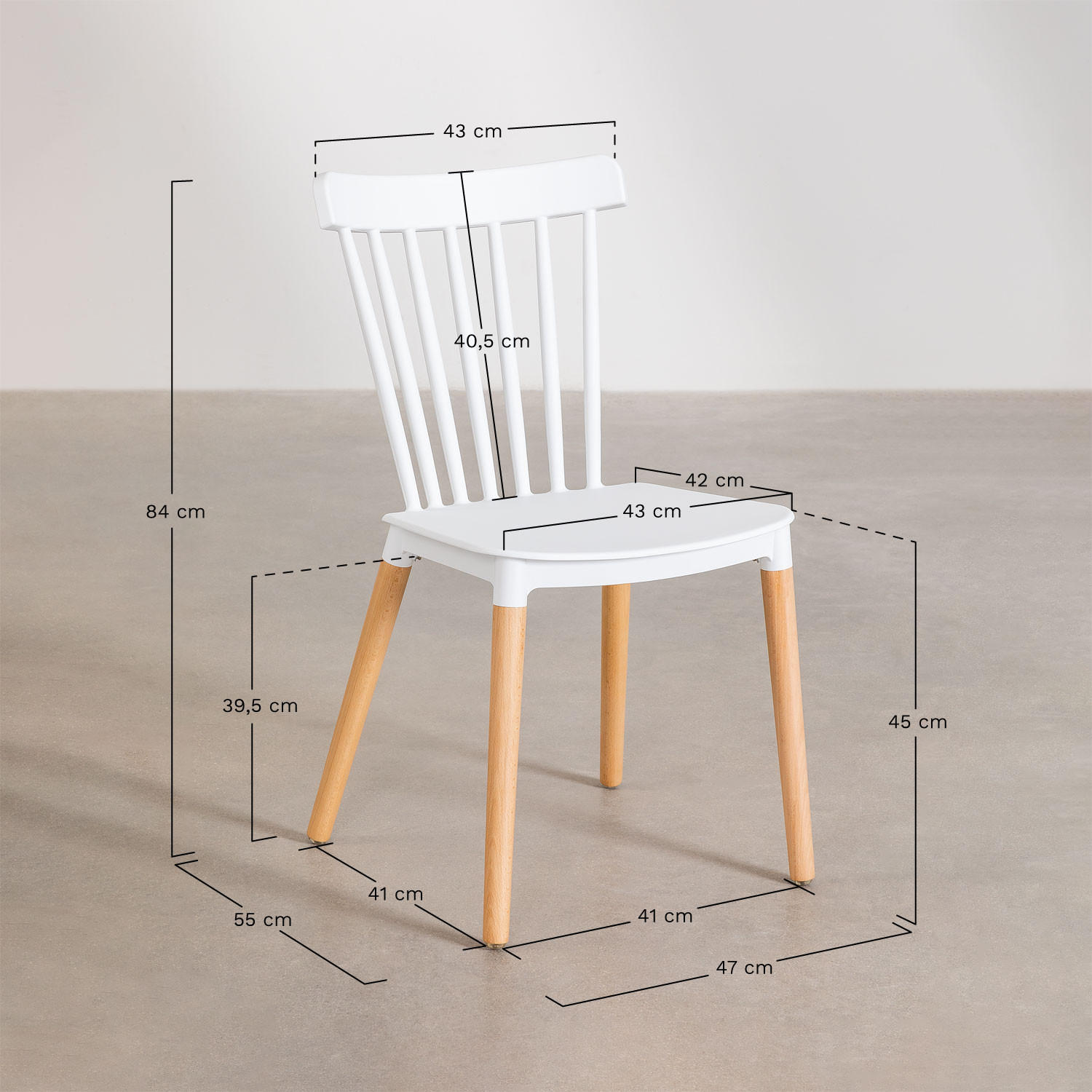 Tavolo per mense Bianco con 4 sedie / cm. L.120x80x75