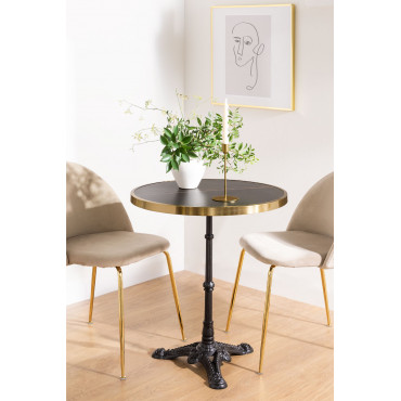 Tavolo Da Bar Rotondo In Stile Europeo 60x60x75cm - Tavolo Bistrot Per Cucina E Sala Da Pranzo Con Piano In Legno E Struttura In Ferro - Foto 13