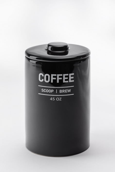 5five Barattolo Per Farina 1kg In Metallo Black Edition: Contenitore Ermetico Per Alimenti, Nero