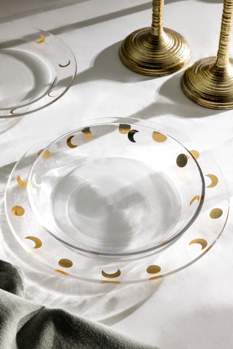 Confezione da 4 piatti fondi in vetro Exton