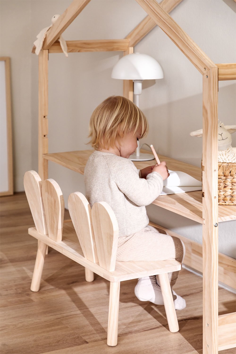 Sedia per bambini 2 in 1, in legno massiccio, per interni e cameretta dei  bambini, a partire da 1 anno : : Prima infanzia