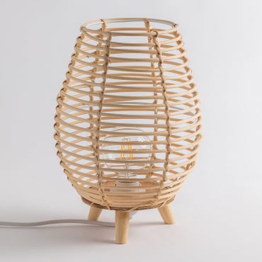 Lampada Da Tavolo Per Esterni In Bambù Andry Natural - Sklum