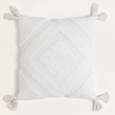 Cuscino Quadrato In Cotone (45x45 Cm) Seminatore Bianco - Sklum