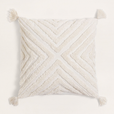 Cuscino Quadrato In Cotone (45x45 Cm) Reik Bianco - Sklum