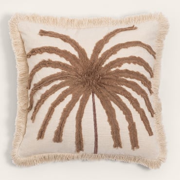 Cuscino Quadrato In Cotone (45x45 Cm) Korumba Beige Lino - Sklum
