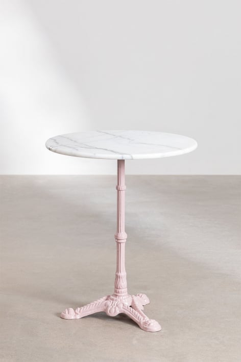 Moka tavolo bar rotondo in marmo - Zucchero Filato Rosa