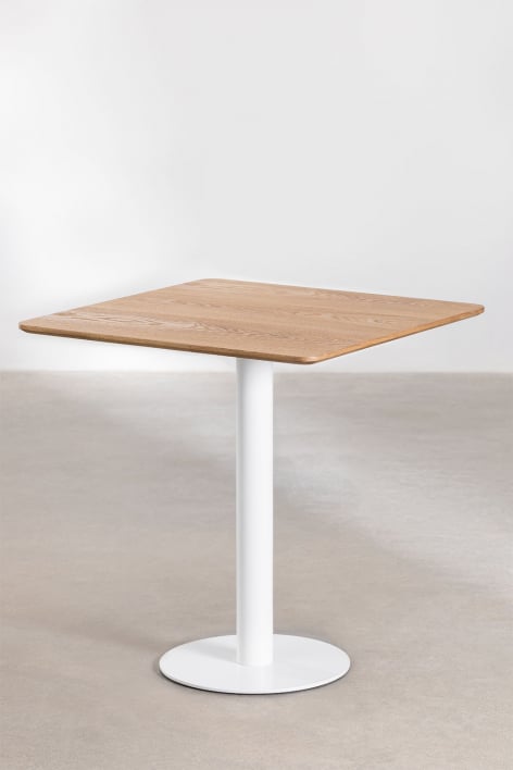 Square bar table in ash veneer Frappe - ↔︎ 70 cm