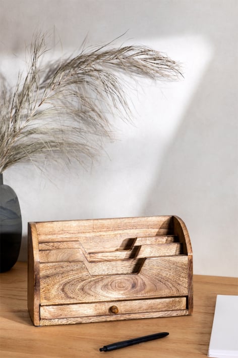Organizer in legno di mango Baclos
