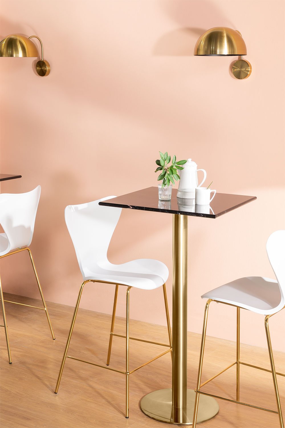 Tavolo Alto Quadrato da Bar in Marmo (60x60 cm) Cosmopolitan - SKLUM