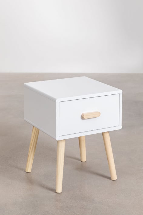 Comodino in MDF e legno di pino Tom Kids