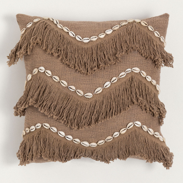 Cuscino Quadrato In Cotone (45x45 Cm) Ragni Nude Marrone Chiaro - Sklum