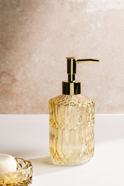 Dispenser sapone in vetro giallo ocra Ovie