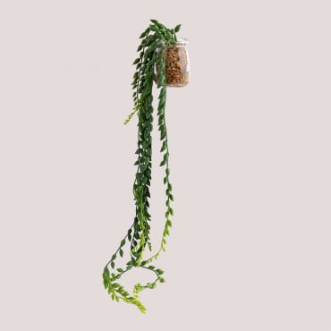 Pianta Pensile Artificiale Decorativa Dischidia Verde Scuro - Sklum