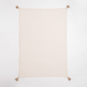 Coperta Scozzese In Cotone Paraiba Gardenia Bianco - Beige Lino - Sklum