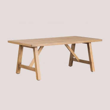 Tavolo Da Giardino Rettangolare 200x100 Cm In Legno Di Acacia Dubai Acacia Rustica Marrone - Sklum