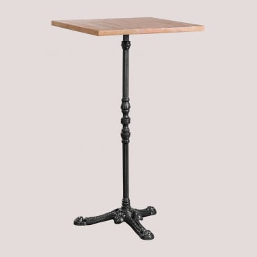 Tavolo Alto Quadrato In Legno Di Acacia Azteca ↔︎ 60 Cm & Nero - Sklum