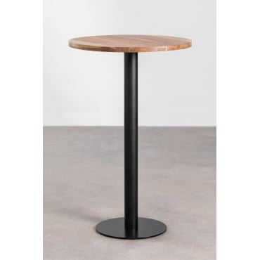 Tavolo Alto Rotondo In MDF E Metallo (60 Cm) Ivet Style