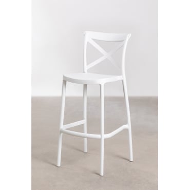 Sgabelli Alti Otax - Confezione Da 2, Polipropilene Con Schienale E Poggiapiedi, Altezza 97.5-107.5 Cm - Foto 12