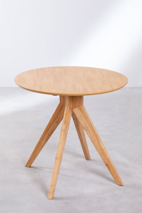 Luna - Tavolo da pranzo rotondo in legno e resina – Hood