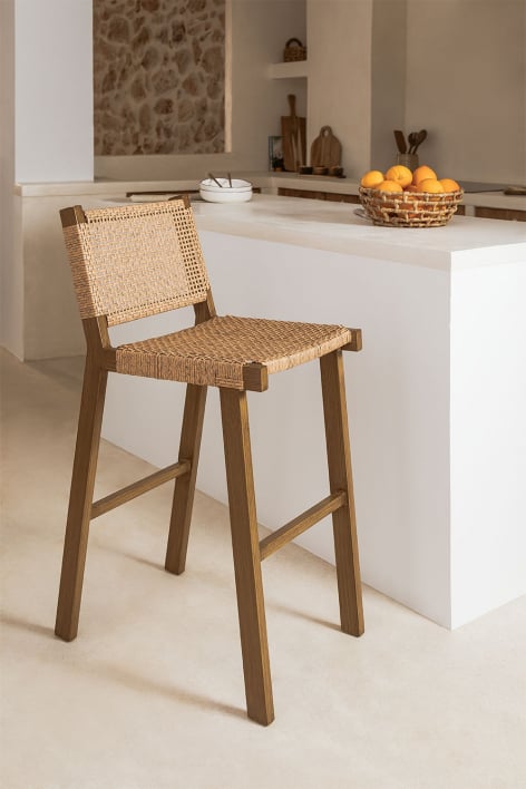 Sgabello alto 75 cm in rattan sintetico Ori