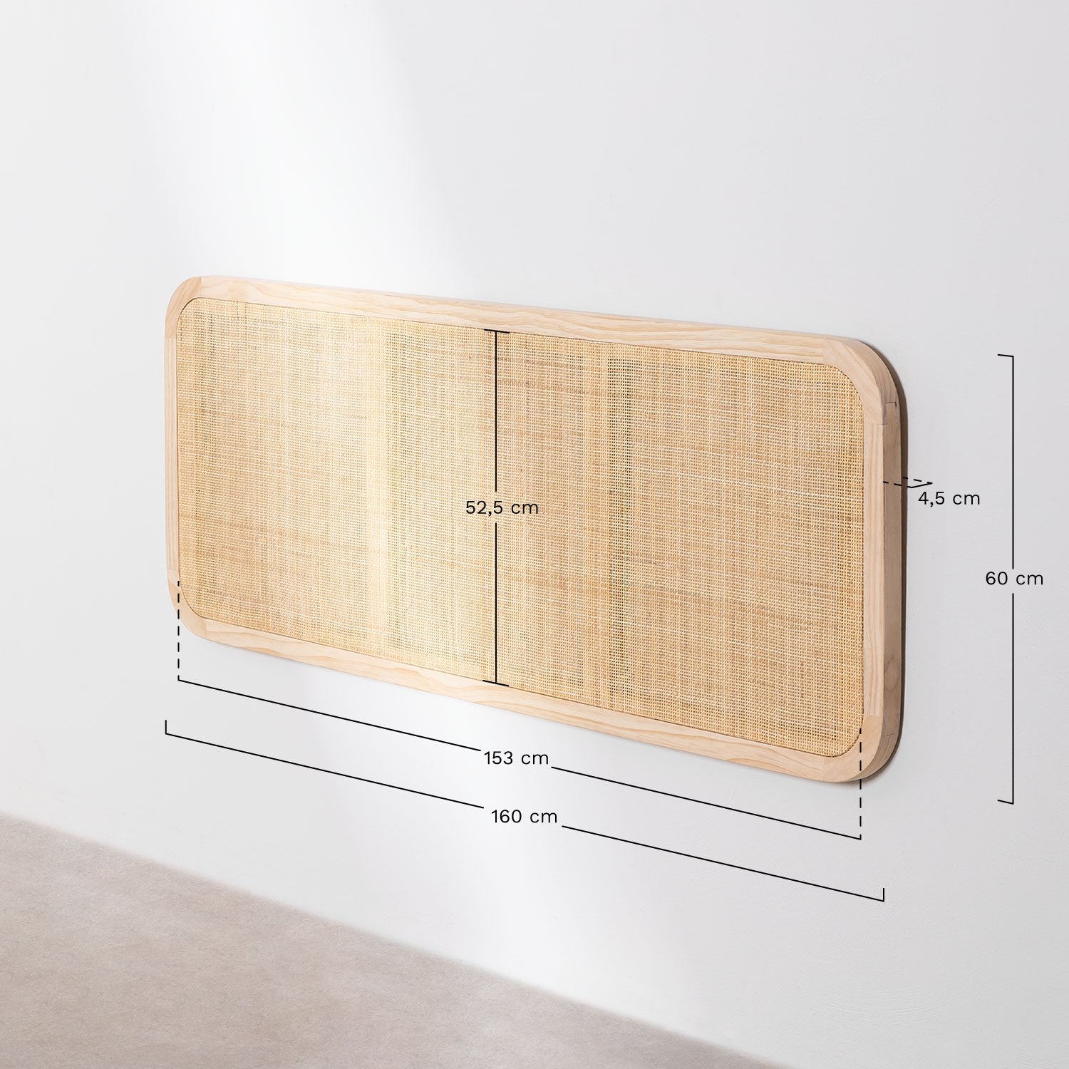 Testiera per letto Reyna da 135 cm e 150 cm, MISURE